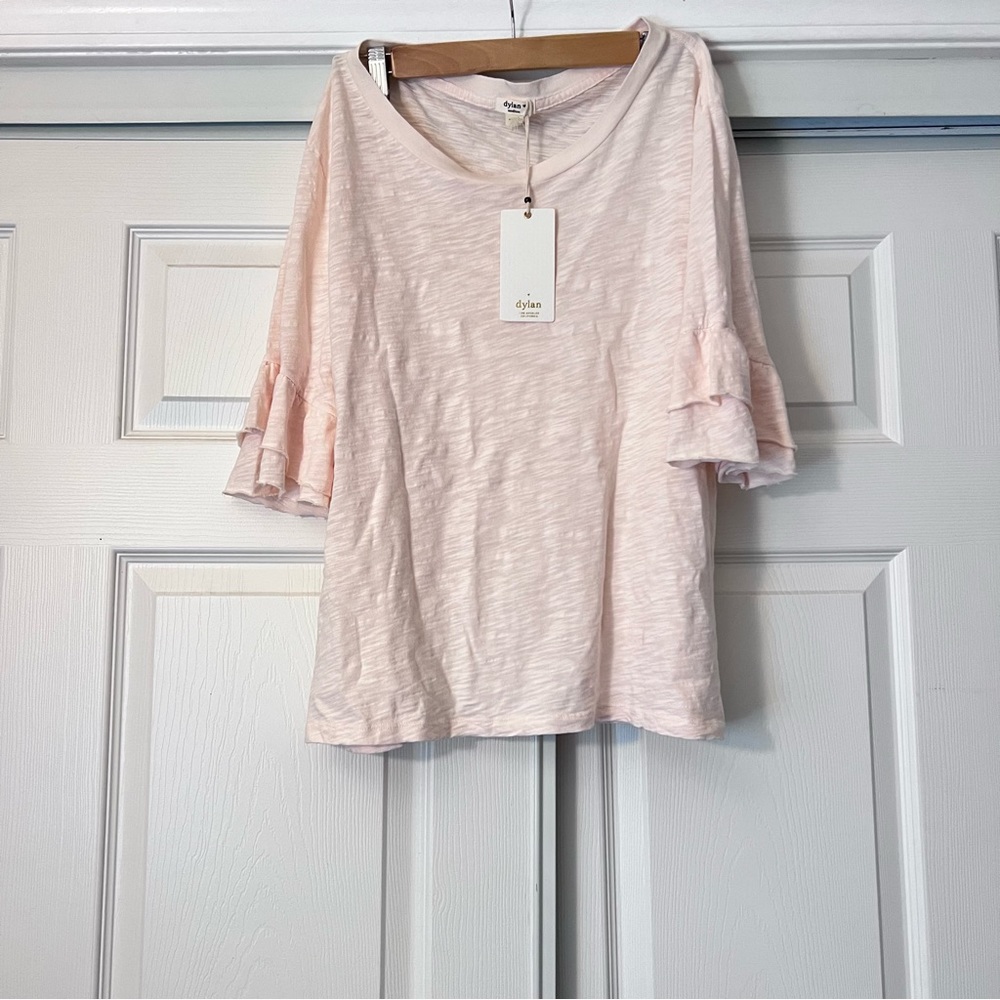 dylan Pink and Orange Flutter Sleeve Blouse